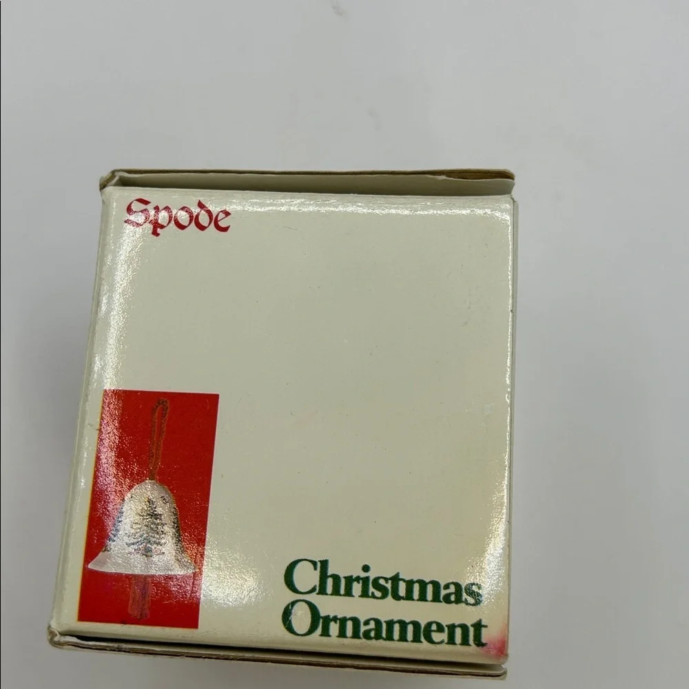 Spode Festive Bell Ornament with Red Ribbon